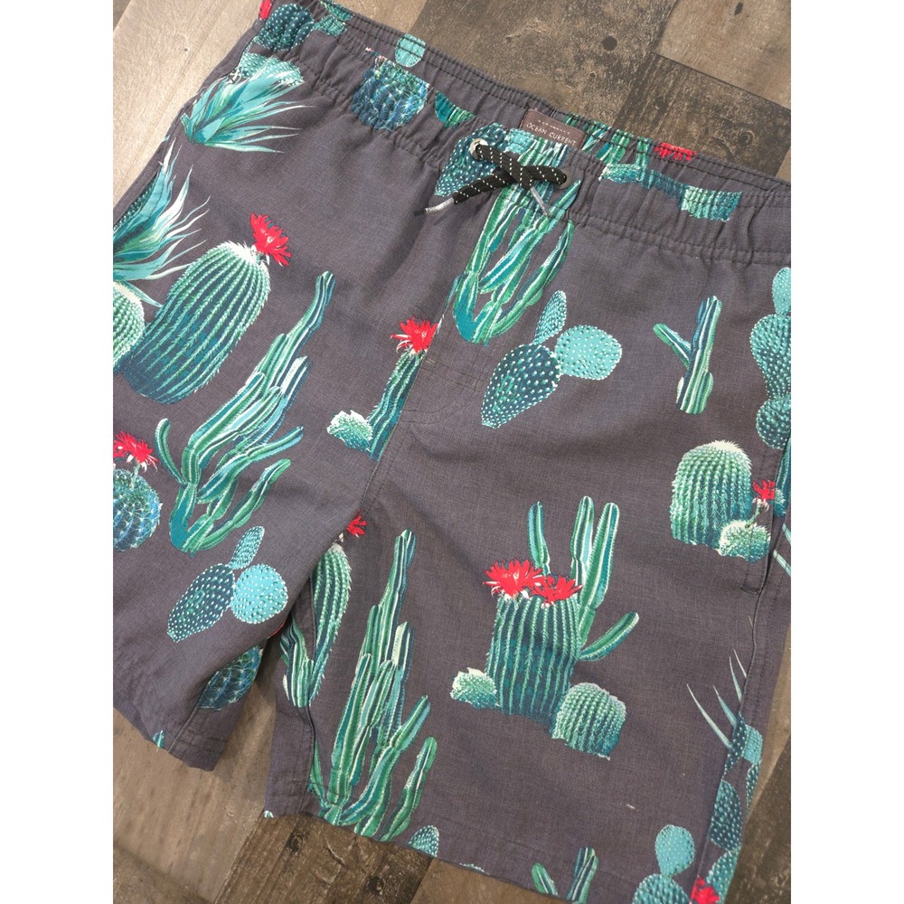 Ocean Current Desert Cactus Graphic Board Shorts Grey Resort Volley Swim Size L